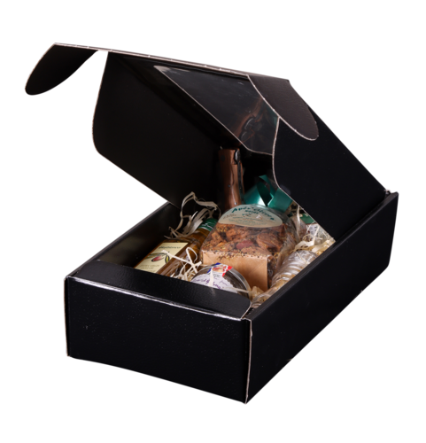 Product image Bernese box with black crocodile look with display case 3 bouteilles