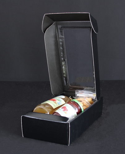 Product image Bernese box with black crocodile look with display case 2 bouteilles