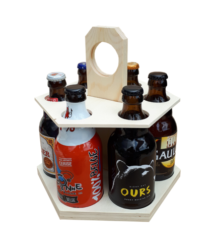 Product image Beer carousel Ezio natural wood 6 beers 33/50cl (type Steinie)