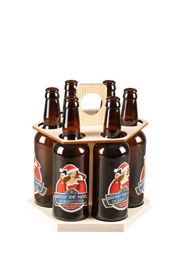Image du produit Carrousel à bière Ezio bois naturel 6 bières 33/50cl (type Steinie)