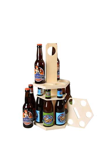 Image du produit Carrousel à bière Delio bois naturel 12 bières 33cl (type long neck)