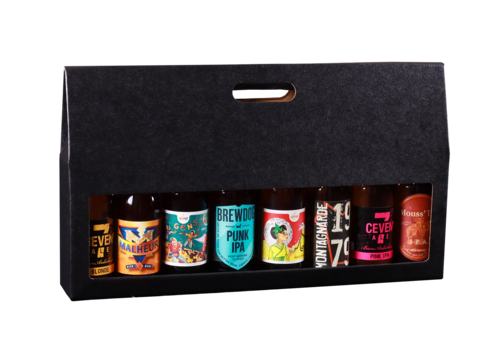 Product image Buffalo black brown cardboard box with 8 beers 33cl (long neck) - FSC 7