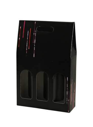 Product image Los Angeles cardboard box black/coloured 3 bouteilles