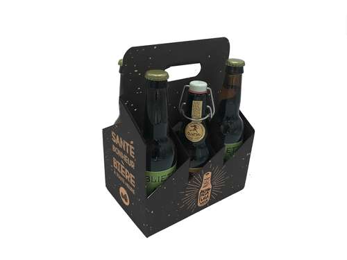 Image du produit Valisette panier San Diego carton noir/kraft 6 bières 33/50cl