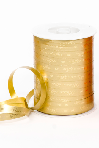 Product image Gold satin smooth shiny bolduc ribbon - Plaisir d'Offrir (reel 10mmx250m)