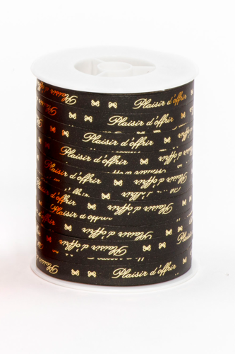 Image du produit Ruban Bolduc Satiné lisse brillant noir - Plaisir d'offrir (bobine 10mmx250m)