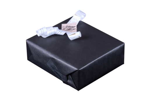 Image du produit Etiquette adhésive carrée bois/noir - Plaisir d'offrir (boîte de 500)