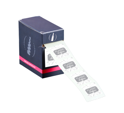 Image du produit Etiquette adhésive Diamy carrée blanc/argent - Plaisir d'offrir (boîte de 500)