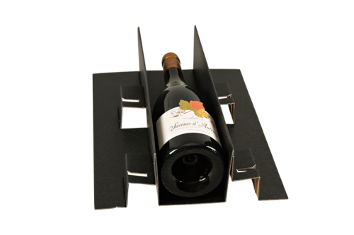 Product image Napoli black kraft cardboard insert for 3bouteilles box (1 bouteille + 2 or 4 glasses)