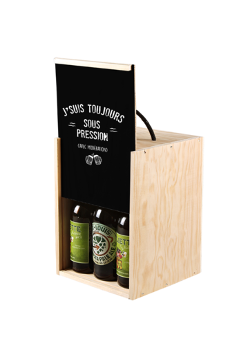 Product image Dao wooden box with black lid 9 beers (long neck type) - J'suis toujours sous pr