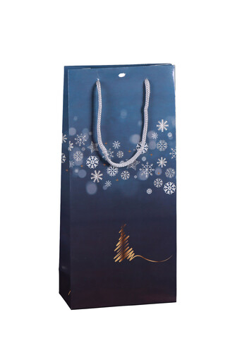 Product image Alaska blue/gold/silver/white laminated paper bag 2 bouteilles - FSC7