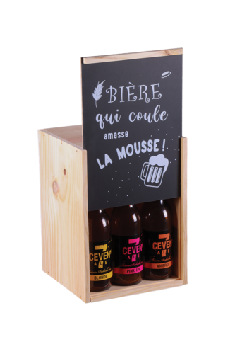 Product image Dao wooden box with black lid 9 beers (long neck type) - Beer that flows- PEFC7