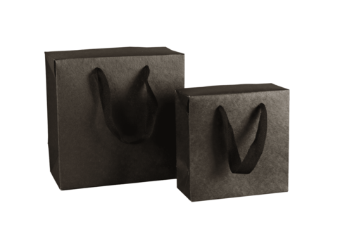 Image du produit Sac Boxbag Chicago papier kraft noir mat terroir 17x8x17cm
