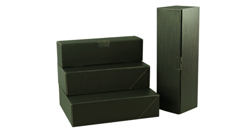 Product image Chicago brown cardboard box black 3 bouteilles