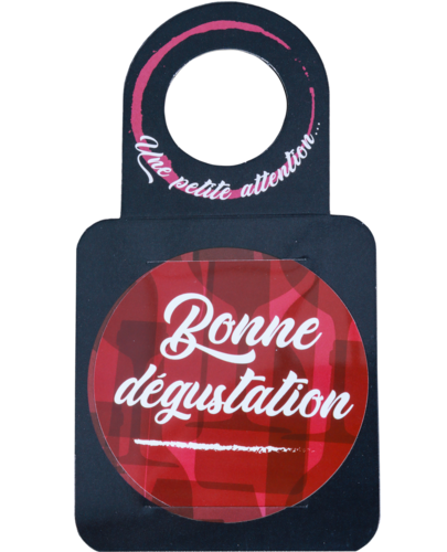 Product image Message card/neck Victoria decorated drip disc - Bonne dégustation