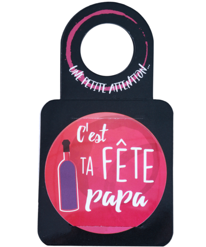Image du produit Carte message/goulot Victoria disque anti-goutte - C'est ta fête Papa