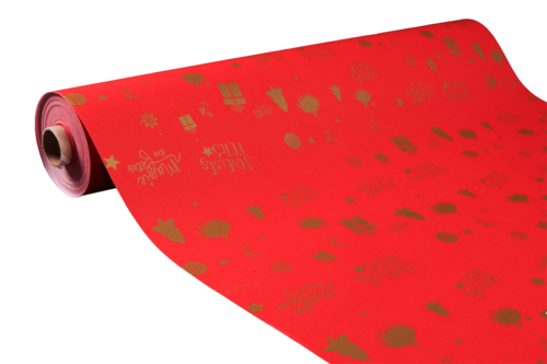 Image du produit Papier cadeau Sofia kraft couché rouge festif 70gr 0.70x100m