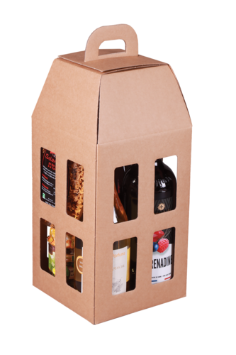Image du produit Lanterne Atlanta carton kraft lisse 4 bouteilles