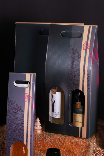 Product image Santino black/gold cardboard suitcase 2 bottles - FSC7®