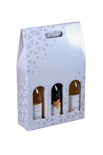 Product image Montreal grey/taupe cardboard box 3 bottles-FSC7