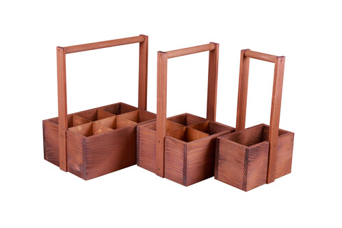 Product image Gustave stained wood basket 33x18x8/20cm - La Caisse à gourmandises