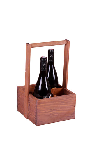 Product image Gustave stained wood basket 33x18x8/20cm - La Caisse à gourmandises