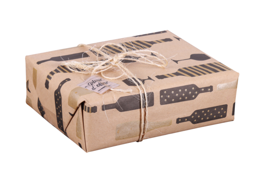 Product image Flaveur recycled kraft gift paper brown/black/gold 65gr 0.70x100m