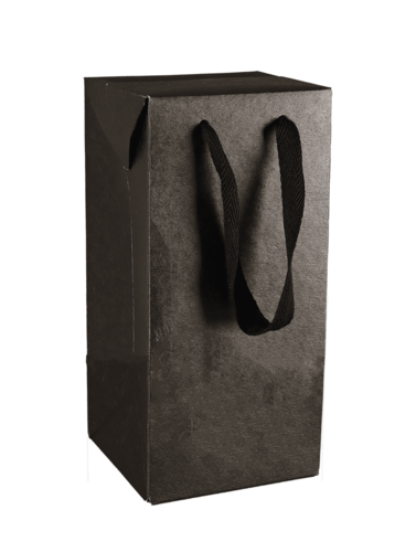 Product image Chicago kraft 250gr black matte box bag with black cotton ribbon handles Magnum