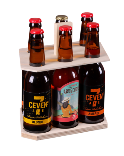 Product image Delio beer carousel natural wood 12 beers 33cl (long neck type)