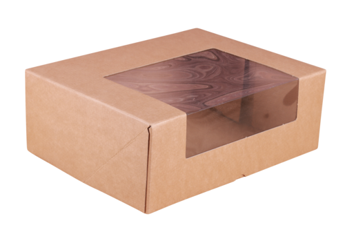 Image du produit Coffret Atlanta carton kraft brun lisse vitrine, montage automatique, 38x30x14cm