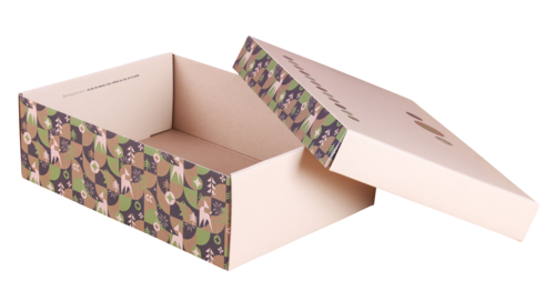 Image du produit Boite couvercle Ravenne carton décoré vert/or/beige jeu, 33.5x25x11cm - FSC7®