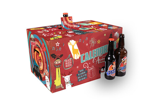 Image du produit Caisse Calendrier de l'avent Santa Ana 23 carton décoré rouge Noel 24 bières