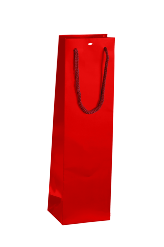 Image du produit Sac Kyoto papier pelliculé brillant rouge 1 bouteille - FSC®7