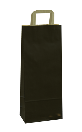 Image du produit Sac Porto papier kraft noir/brun 1 ou 2 bouteilles - PEFC7