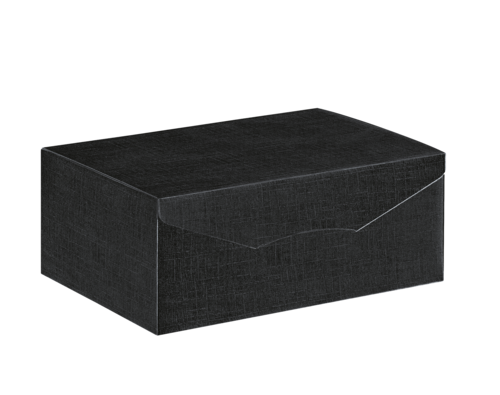 Product image Milan black cloth-look cardboard box, 6 bottles, base and automatic wedging
