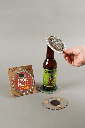 Product image Marcus 3 in 1 metal bottle opener - I can't, I have an aperitif