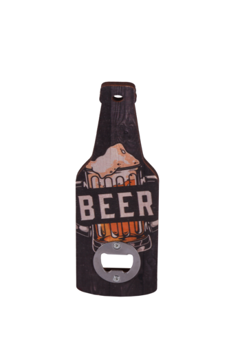 Product image Ricky magnet bottle opener decorated wood - Tchin Tchin 19x7cm