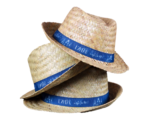 Product image Natural straw Ernest hat with decorated headband - Aperitif is life!