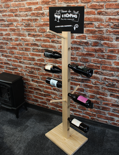 Product image Wooden display for bags and bottles. delivered with .....