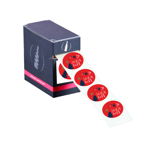 Image du produit Etiquette adhésive Sofia ronde rouge/festif - Joyeux Noël (boîte de 500)