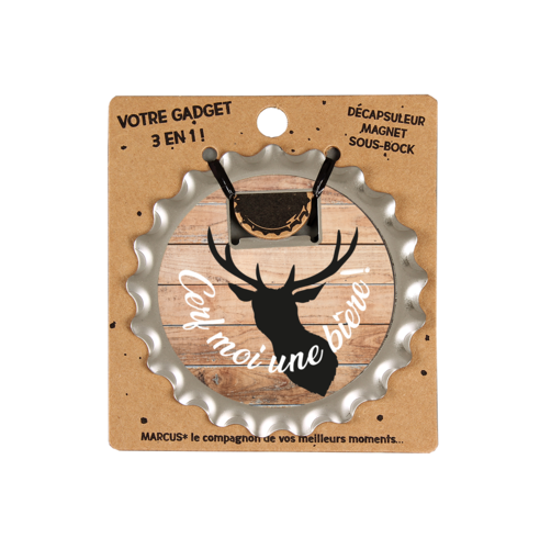 Product image Marcus 3 in 1 metal Bottle Opener - Cerf moi une bière