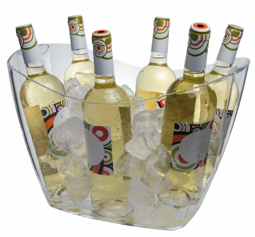 Image du produit Vasque Baltoro XL plastique transparent 4/6 bouteilles, 37x27x26cm, 2 anses.