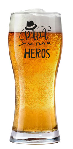 Product image Bobby 45cl beer glass decorated in black - Papa Super Héros