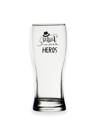 Product image Bobby 45cl beer glass decorated in black - Papa Super Héros