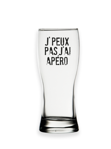 Product image Bobby 45cl beer glass decorated in black - J'peux pas j'ai apéro