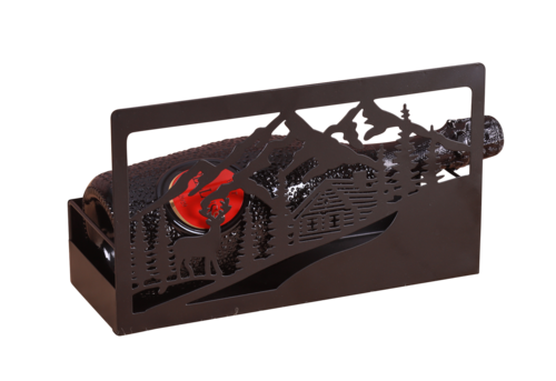 Image du produit Support Oscar métal noir design Esprit Montagne, 27x10x12cm