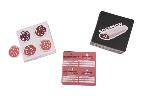 Image du produit Jeu d'Apéro Sosisson, 50 cartes de jeu sous-bock, 10 cartes saucisson