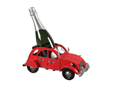Image du produit Support bouteille Félix métal rouge - 2CV