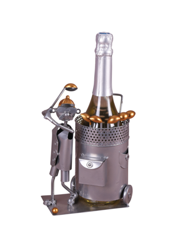 Product image Félix grey/copper metal bottle holder - Golfer
