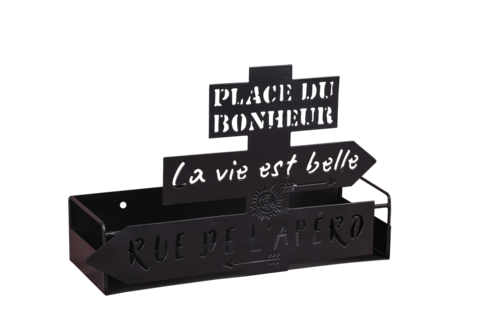 Image du produit Support Oscar métal noir design Rue de l'Apéro27x9.5x18cm